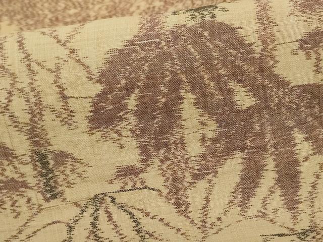 平和屋着物＊夏物 本場小千谷ちぢみ 笹竹文 麻 逸品 AABE4684jd