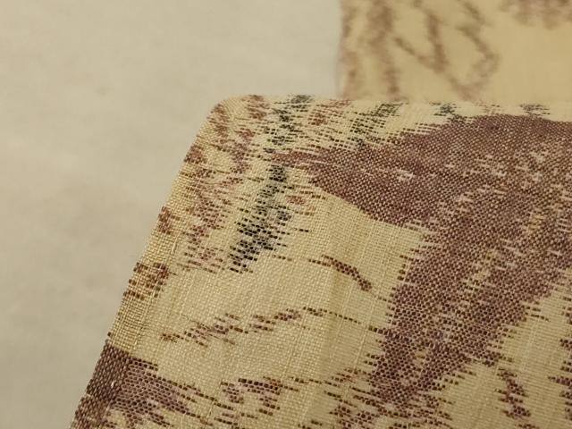 平和屋着物＊夏物 本場小千谷ちぢみ 笹竹文 麻 逸品 AABE4684jd