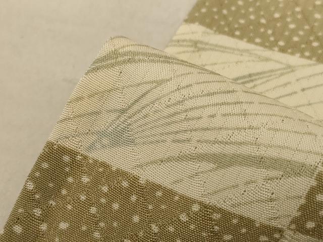 平和屋着物＊夏物 小紋 絽 市松草葉文 洗える着物 AABE4687jd