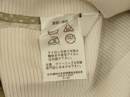 平和屋着物＊夏物 小紋 絽 市松草葉文 洗える着物 AABE4687jd