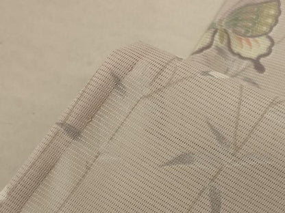 平和屋着物＊夏物 小紋 絽 花蝶文 洗える着物 AABE4692jd