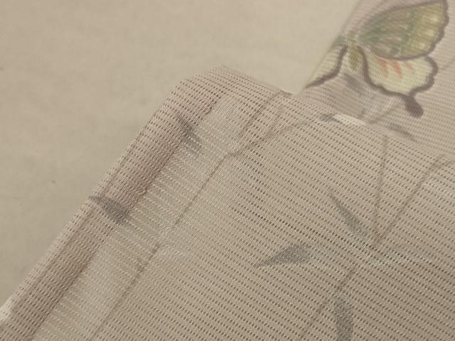 平和屋着物＊夏物 小紋 絽 花蝶文 洗える着物 AABE4692jd