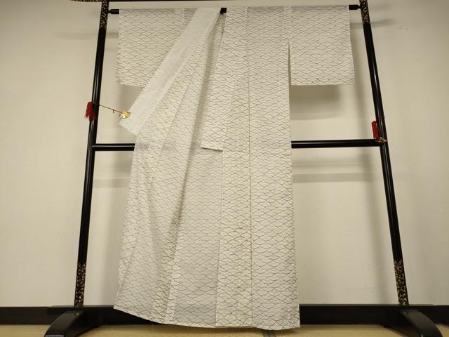 平和屋着物＊夏物 小紋 絽 芝 洗える着物 AABE4693jd