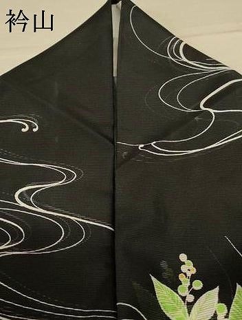 平和屋着物＊夏物 小紋 絽 流水草花文 洗える着物 AABE4699jd