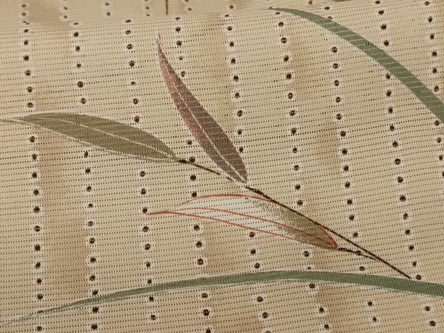 平和屋着物＊夏物 小紋 絽 草葉文 洗える着物 AABE4701jd