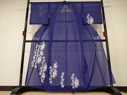 平和屋着物＊夏物 訪問着 絽 草花文 洗える着物 AABE4706jd