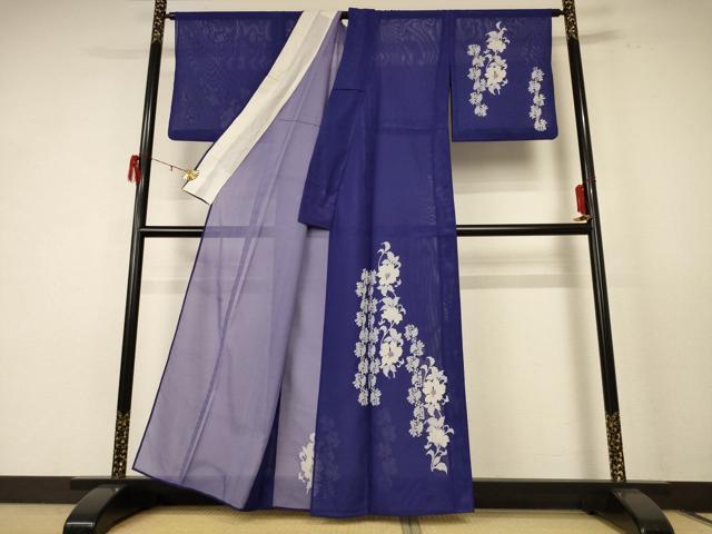 平和屋着物＊夏物 訪問着 絽 草花文 洗える着物 AABE4706jd
