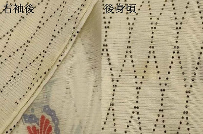 平和屋着物＊夏物 小紋 絽 舞蝶文 洗える着物 AABE4707jd