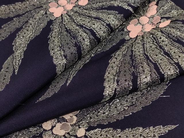 平和屋着物＊夏物 小紋 紗 舞花文 銀糸 正絹 逸品 AABE4708jd
