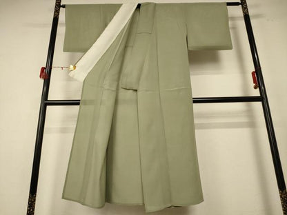 平和屋着物＊夏物 色無地 絽 柳茶色 正絹 逸品 AABE4709jd