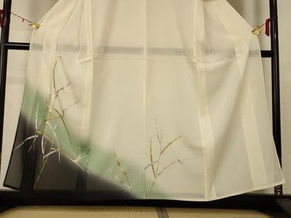 平和屋着物＊夏物 訪問着 絽 蜻蛉 暈し染め 金銀彩 正絹 逸品 AABE4710jd