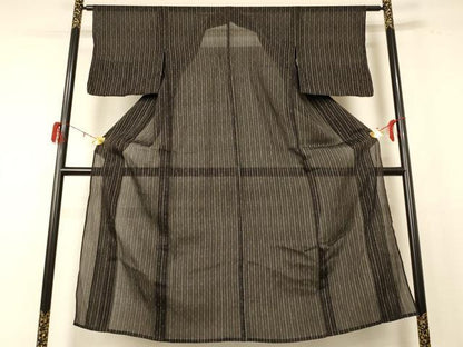 平和屋着物＊夏物 紗紬 絣柄 正絹 逸品 AABE4713jd