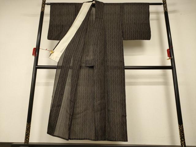 平和屋着物＊夏物 紗紬 絣柄 正絹 逸品 AABE4713jd