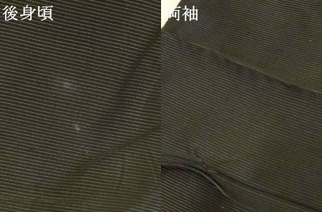 平和屋着物＊夏物 小紋 紗 横縞 正絹 逸品 AABE4714jd