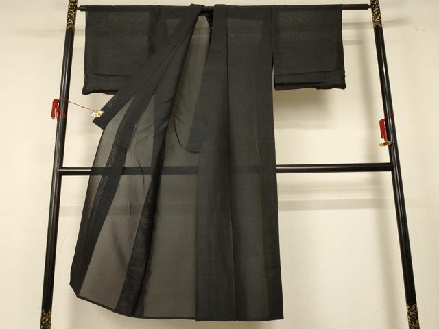 平和屋着物＊夏物 小紋 紗 横縞 正絹 逸品 AABE4714jd
