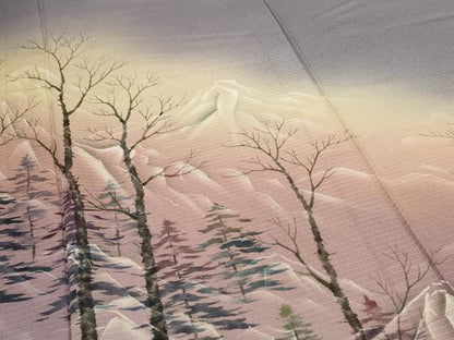 平和屋着物＊夏物 訪問着 絽縮緬 風景文 暈し染め ロング丈 正絹 逸品 AABE4716jd
