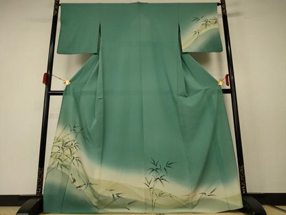 平和屋着物＊夏物 訪問着 絽 風景文 鳥 暈し染め ロング丈 正絹 逸品 AABE4718jd