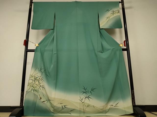 平和屋着物＊夏物 訪問着 絽 風景文 鳥 暈し染め ロング丈 正絹 逸品 AABE4718jd