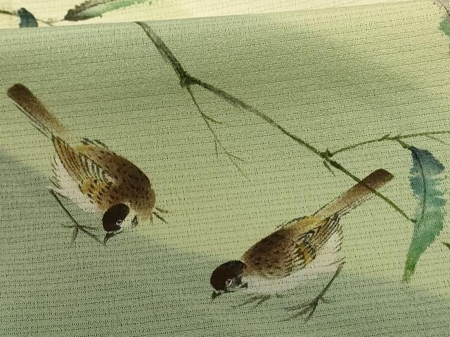 平和屋着物＊夏物 訪問着 絽 風景文 鳥 暈し染め ロング丈 正絹 逸品 AABE4718jd