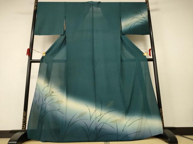 平和屋着物＊夏物　訪問着　絽　手描き　虫　暈し染め　正絹　逸品　AABE4720jd 平和屋着物＊夏物 訪問着 絽 手描き 虫 暈し染め 正絹 逸品 AABE4720jd