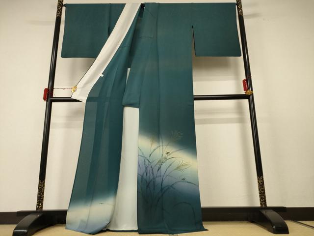 平和屋着物＊夏物 訪問着 絽 手描き 虫 暈し染め 正絹 逸品 AABE4720jd