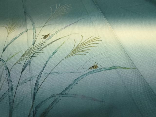 平和屋着物＊夏物 訪問着 絽 手描き 虫 暈し染め 正絹 逸品 AABE4720jd