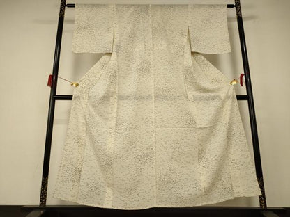 平和屋着物＊夏物 小紋 絽 舞葉文 正絹 逸品 AABE4723jd