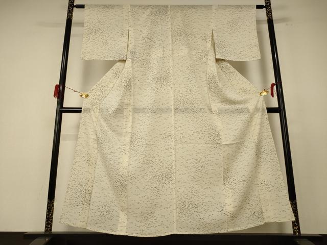 平和屋着物＊夏物 小紋 絽 舞葉文 正絹 逸品 AABE4723jd