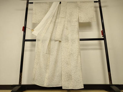 平和屋着物＊夏物 小紋 絽 舞葉文 正絹 逸品 AABE4723jd