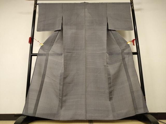 平和屋着物＊夏物 紗紬 格子 正絹 逸品 AABE4729jd