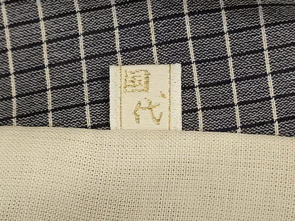 平和屋着物＊夏物 紗紬 格子 正絹 逸品 AABE4729jd