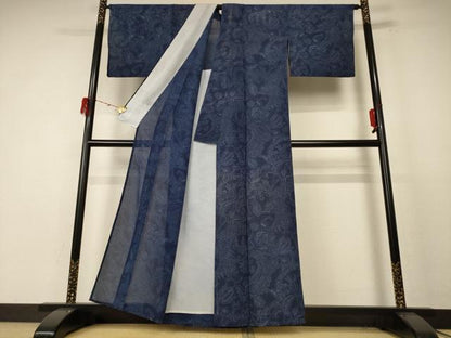 平和屋着物＊夏物 小紋 絽 更紗花文 正絹 逸品 AABE4730jd