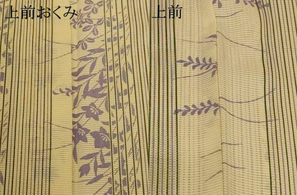 平和屋着物＊夏物 小紋 絽 草花間道 洗える着物 AABE4735jd
