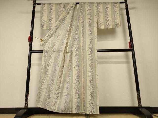 平和屋着物＊夏物　小紋　絽　草花間道　洗える着物　AABE4735jd 平和屋着物＊夏物 小紋 絽 草花間道 洗える着物 AABE4735jd