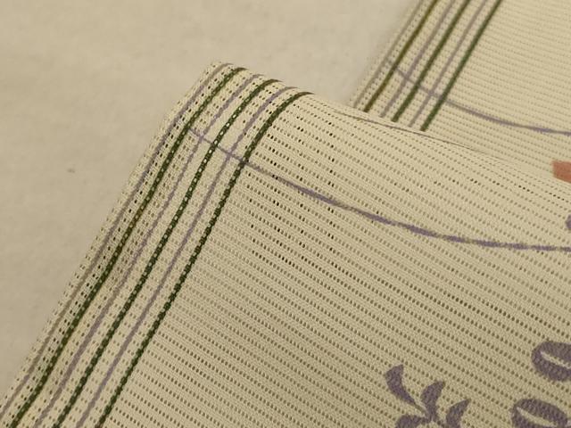 平和屋着物＊夏物 小紋 絽 草花間道 洗える着物 AABE4735jd