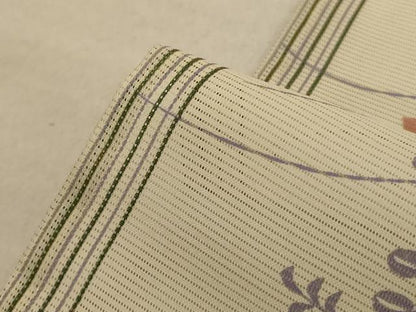 平和屋着物＊夏物 小紋 絽 草花間道 洗える着物 AABE4735jd