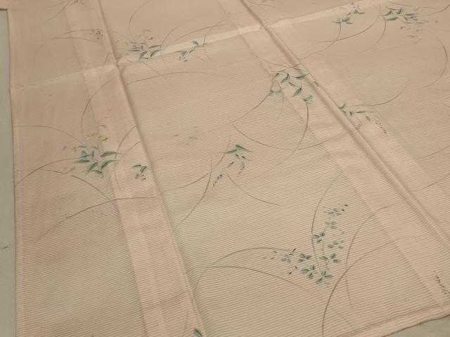 平和屋着物＊夏物 小紋 絽 手描き 草花文 洗える着物 AABE4736jd