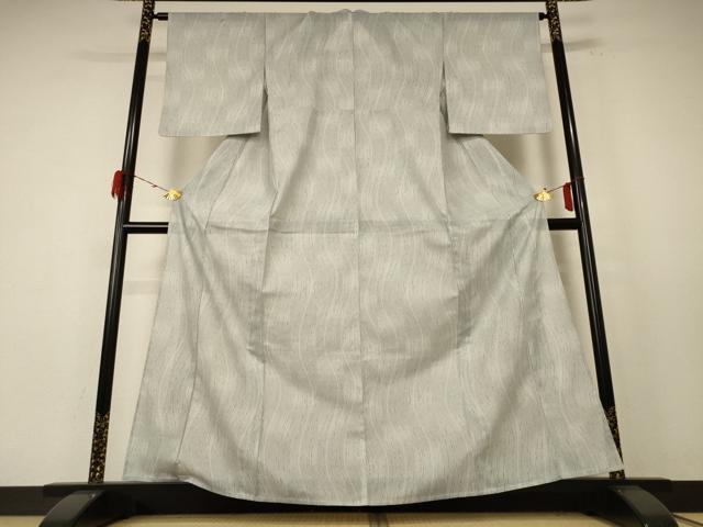 平和屋着物＊夏物 小紋 絽 変わり縞 洗える着物 AABE4738jd