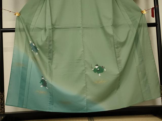 平和屋着物＊夏物　訪問着　絽　童子　暈し染め　金彩　洗える着物　未使用　AABE4740jd 平和屋着物＊夏物 訪問着 絽 童子 暈し染め 金彩 洗える着物 未