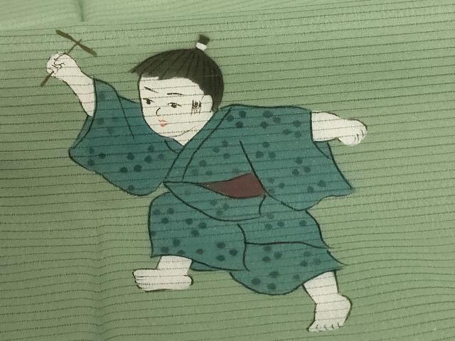 平和屋着物＊夏物 訪問着 絽 童子 暈し染め 金彩 洗える着物 未