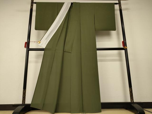 平和屋着物＊夏物 色無地 絽 麹塵色 正絹 逸品 AABE4743jd
