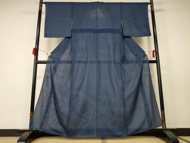 平和屋着物▽訪問着 無双 紗袷 紗×紗 草花文 正絹 逸品 AABE4744jd