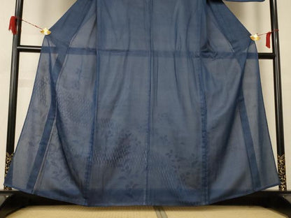 平和屋着物▽訪問着 無双 紗袷 紗×紗 草花文 正絹 逸品 AABE4744jd