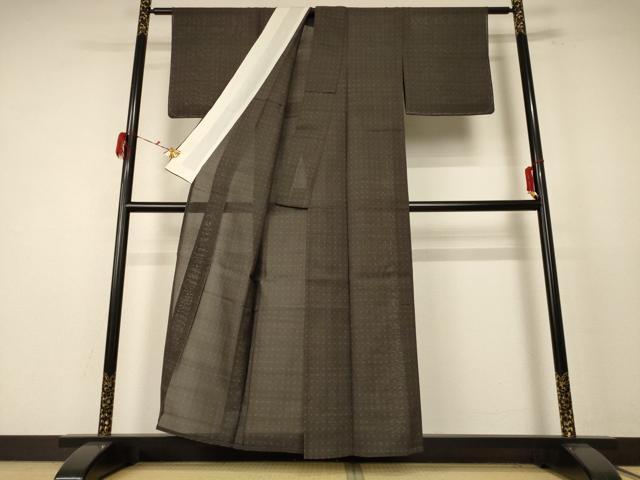 平和屋着物＊夏物　本場大島紬　夏大島　格子　正絹　逸品　未使用　AABE4745jd 平和屋着物＊夏物 本場大島紬 夏大島 格子 正絹 逸品 未使用 AABE4745jd