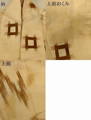 平和屋着物＊夏物 小紋 紗 琉球絣文様 AABE4746jd