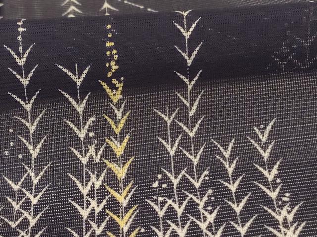平和屋着物＊夏物 小紋 絽 草花文 洗える着物 AABE4750jd