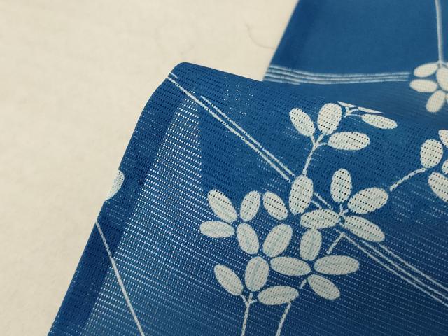 平和屋着物＊夏物 小紋 絽 流水枝葉文 洗える着物 AABE4752jd
