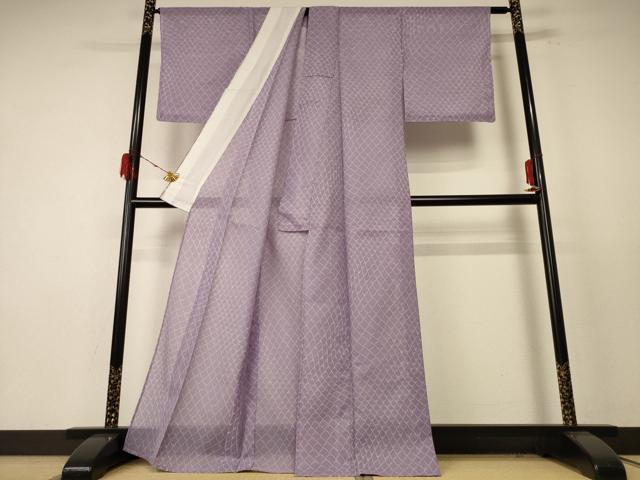 平和屋着物＊夏物 小紋 絽 網目文 洗える着物 AABE4755jd