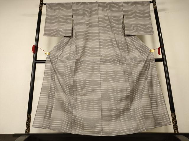 平和屋着物＊夏物　小紋　絽　横段文　洗える着物　AABE4756jd 平和屋着物＊夏物 小紋 絽 横段文 洗える着物 AABE4756jd