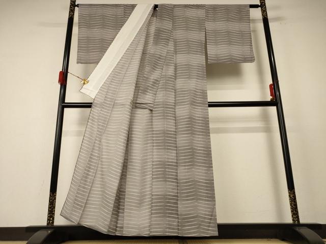 平和屋着物＊夏物　小紋　絽　横段文　洗える着物　AABE4756jd 平和屋着物＊夏物 小紋 絽 横段文 洗える着物 AABE4756jd